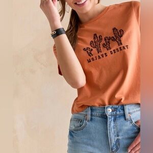 Francesca's Collections Orange Mojave Desert Tee